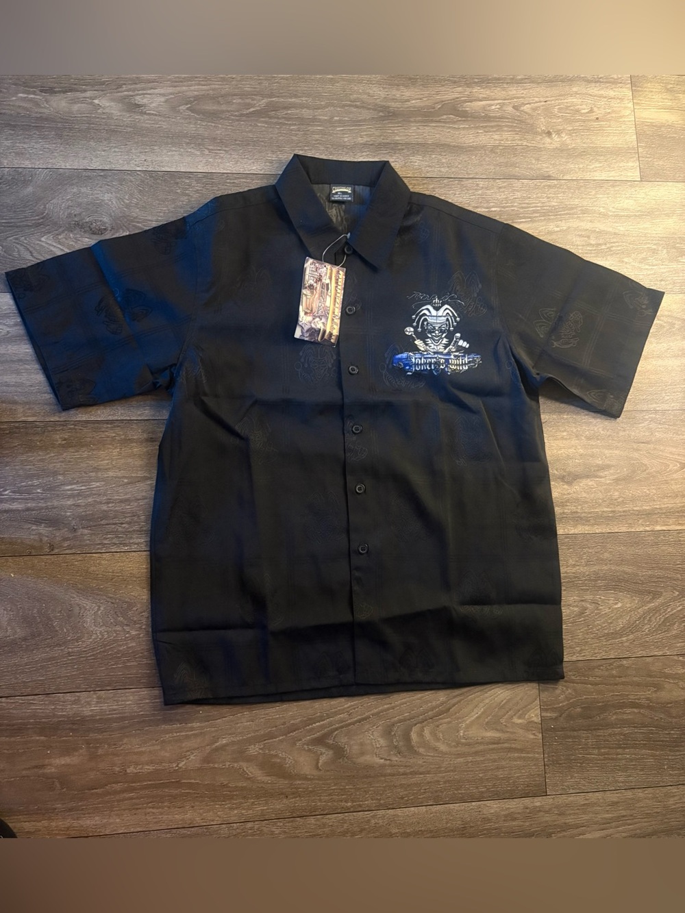 Vintage 90’s Cruizin Low Joker’s Wild Button Down Shirt in Black
